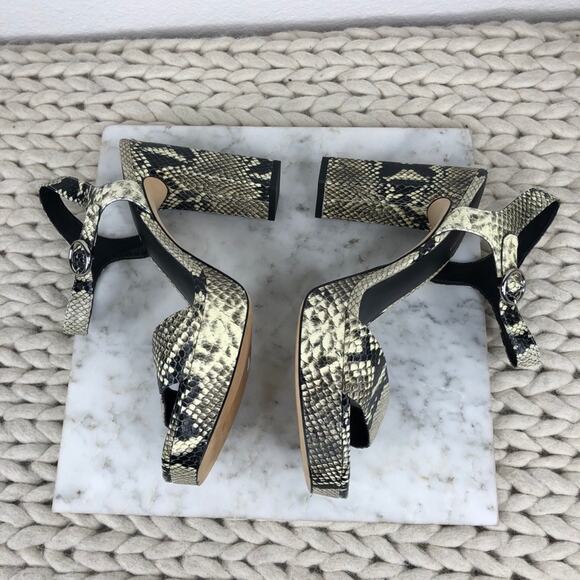 Via Spiga Snakeskin Platform Heels Python Heeled Chunky Sandals US 10 EU 40 $275 - Picture 8 of 9